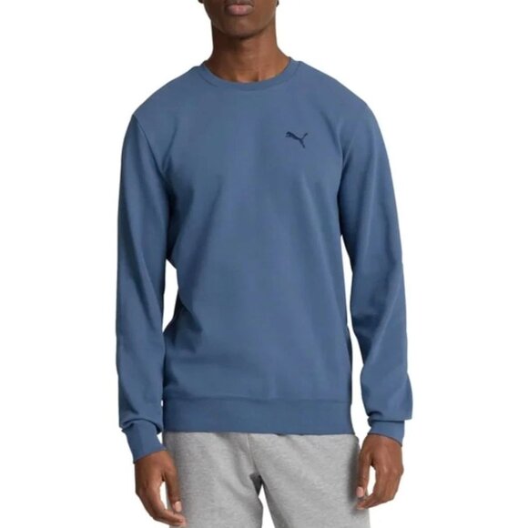 Puma Other - NEW Puma Men's M Blue Crewneck Sweatshirt Cotton Blend Ribbed Textured